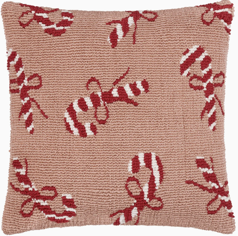 Candy Cane Tufted Christmas Cushion (Cover Only)