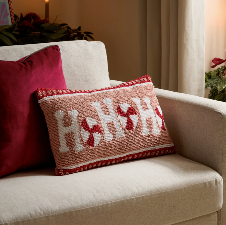 Candy Ho Ho Ho Tufted Cushion Pink/Red (Cover Only)