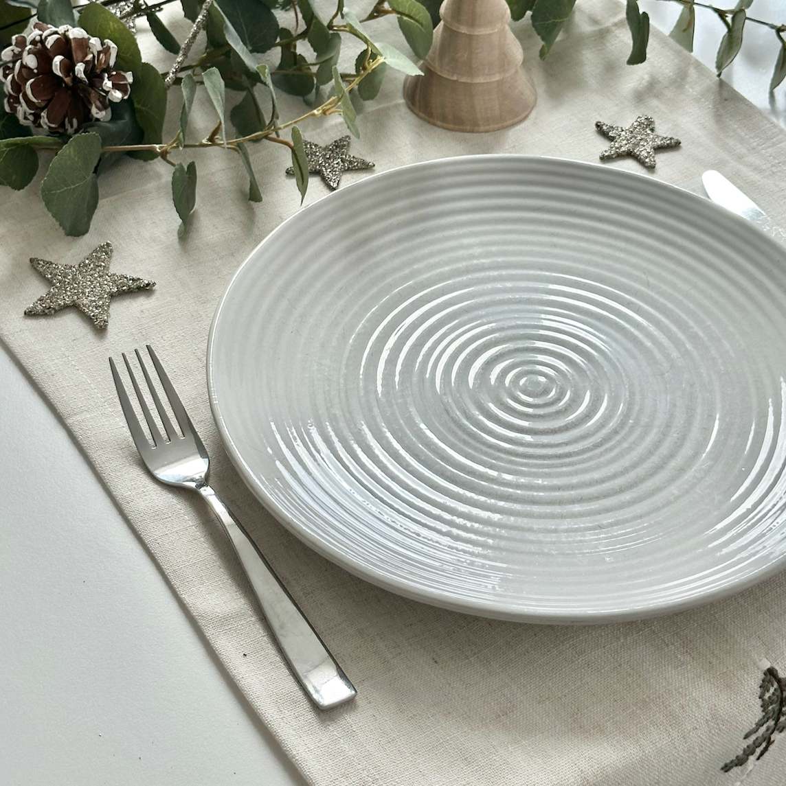 Fabric Table Runner 140cm - Embroidered Trees