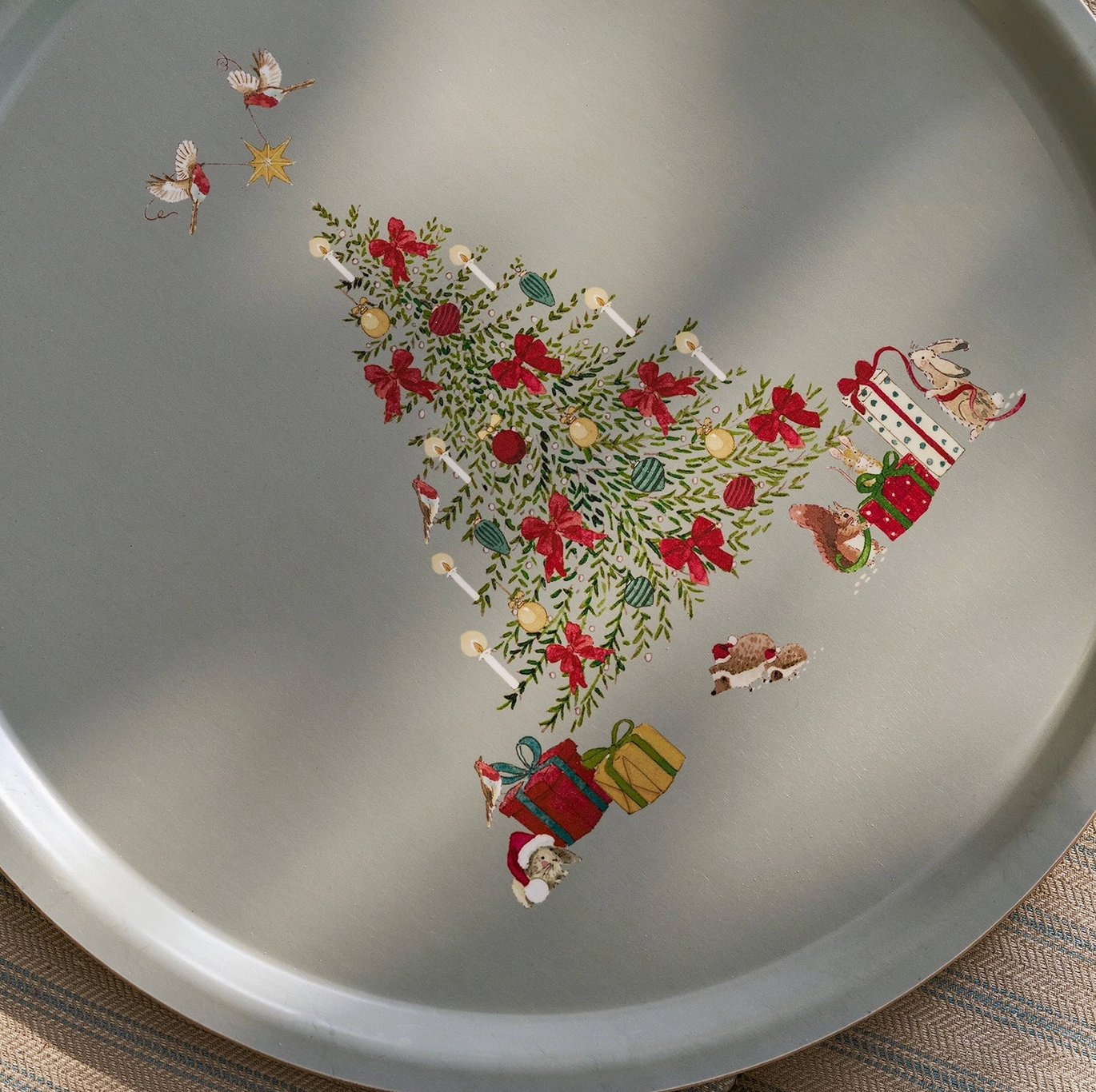 Cosy Christmas Circular Serving Tray