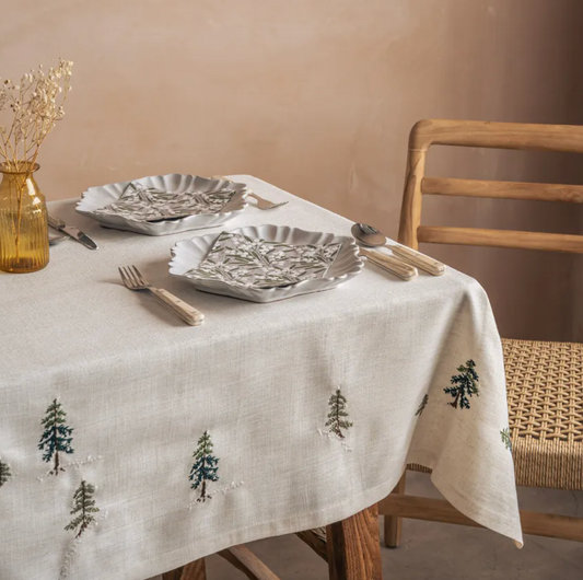 Embroidered Trees Tablecloth
