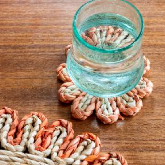 Corn Husk Coaster - Orange